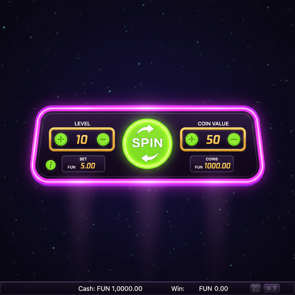 Starburst slot control panel showing bet level adjustment controls, coin value selector, spin button and balance display